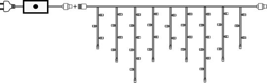 Гирлянда Бахрома уличная 5 метров IP65 мерцающая (Разноцветная)  чер/п